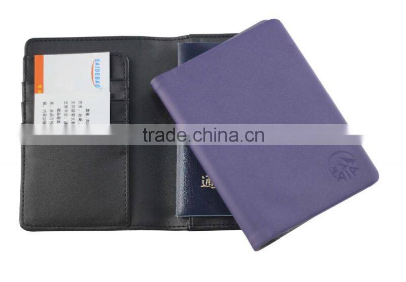 Dongguan factory direct custom passport holder with card holder,leather passport cover with customized Logo