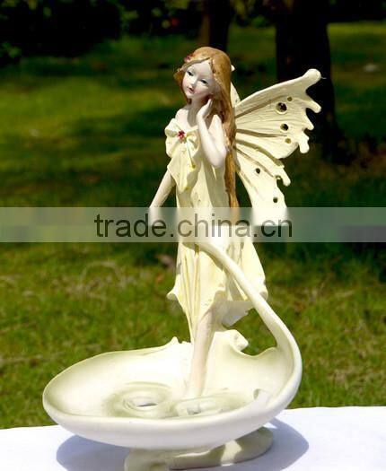 custom resin angel candel holder for angel style