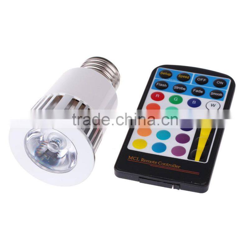 5W E27 180 degree Rgb Led Spotlight