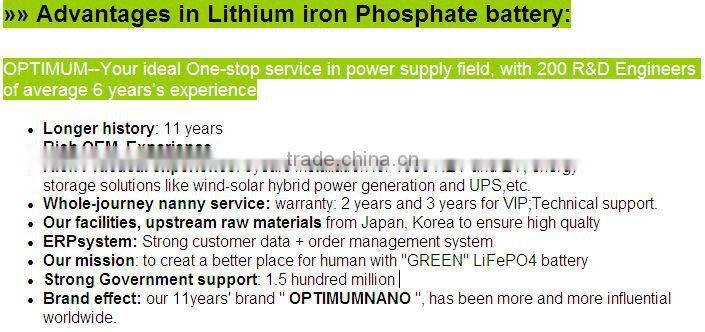 20Ah high quality 12V LiFePo4 rechargeable battery pack