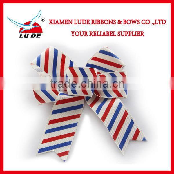 Gift packing use printed ribbon bows with back ribbon