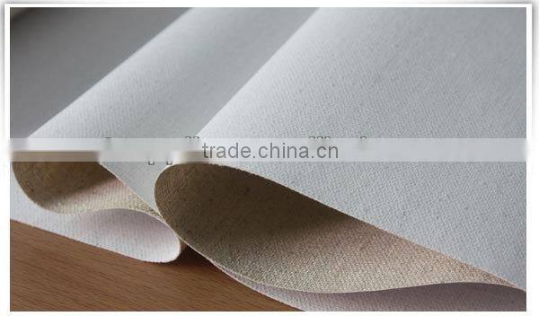 Transon 4438 triple acid-free primed smooth texture 322gsm linen blend canvas roll, 62.9'' wide, practice quality