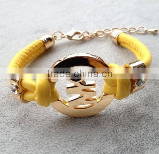 fashion vintage Pu leather lady leather bracelet wholesale