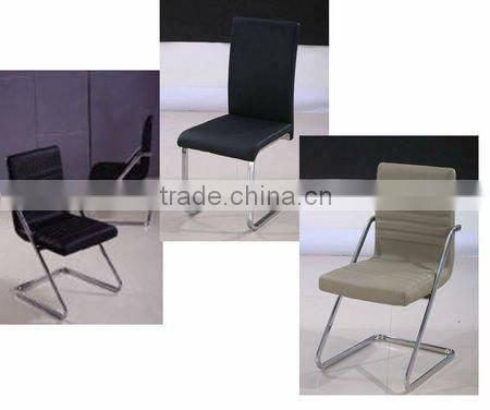 AM-C079 fashion dining chair with PU seat and back and chrome legs