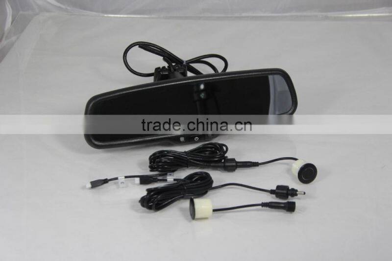 car rearview mirror radar detecter system+4.3inch digital mirror + reverse camera display for any car