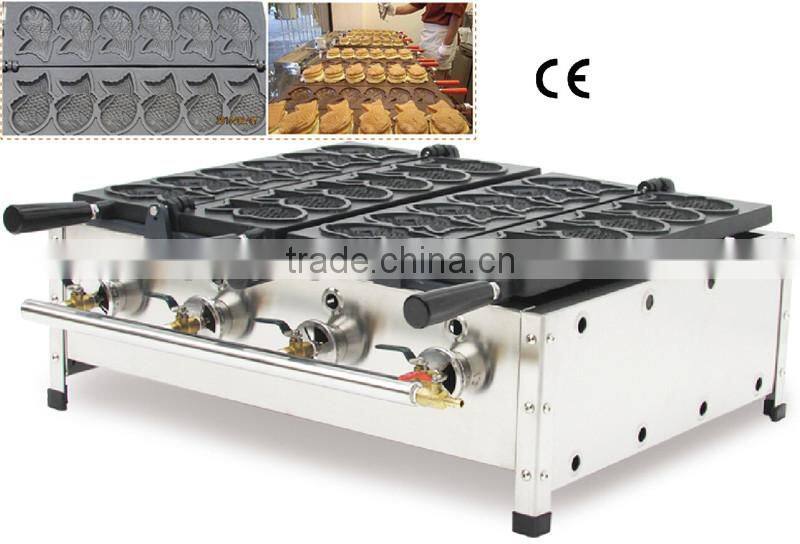 12pcs Commercial Use Non-stick LPG Gas Taiyaki Machine