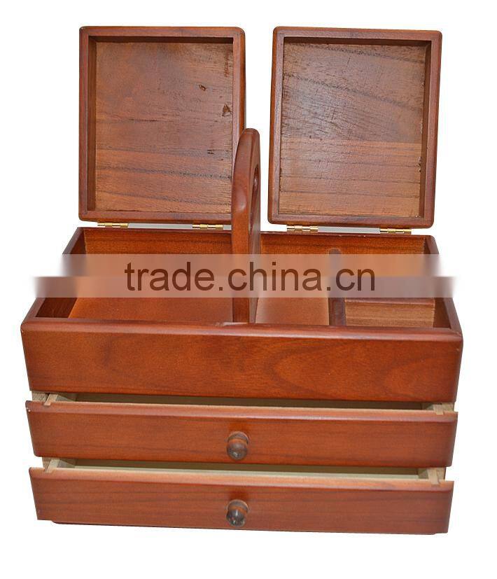 wholesale FSC&SA8000&BSCI folding wooden sewing storage gift box for birthday