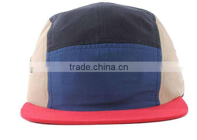 Muti-colour blank snap back hats 5 panel flat brim nylon 5 panel flat hat