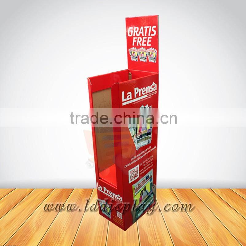 Custom cardboard retail newspaper display stand