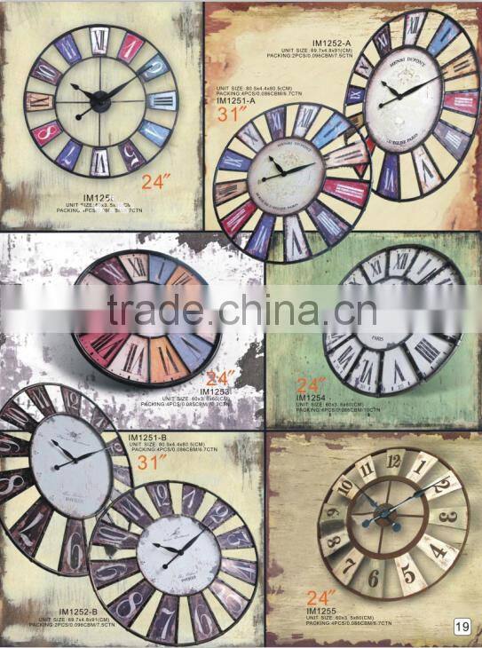 Mordern Home Wall Decorative Quartz Metal Clocks