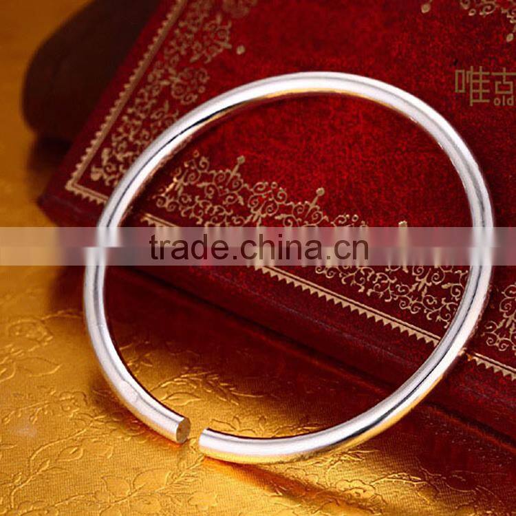 Hot sale fashion silver plated open bangle costume jewelry bracelets for women jewellery making wholesale