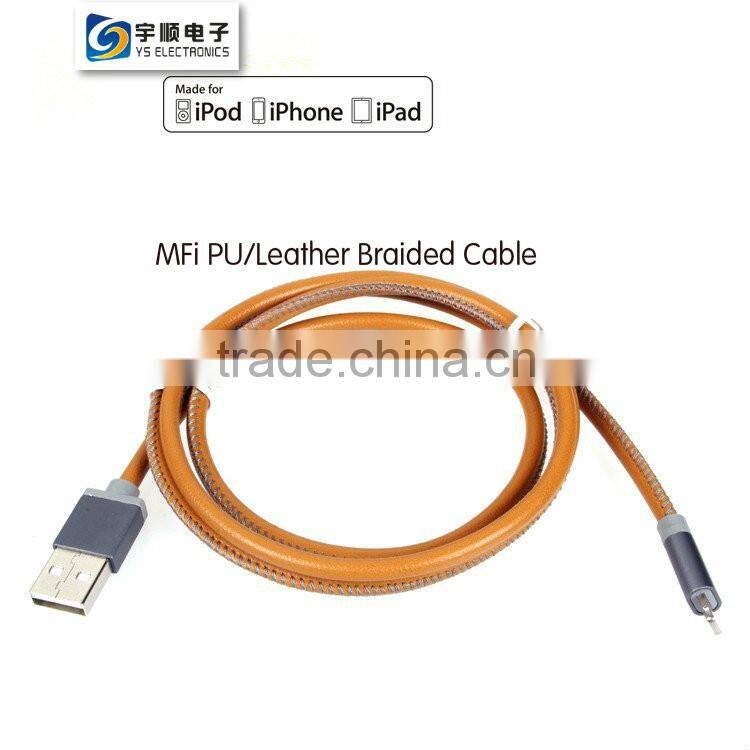 MFi USB Leather Charging And Sync Cable For iphone 6