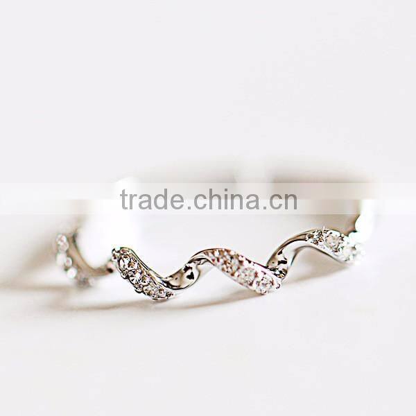 925 sterling silver zircon wave ring adjustable ring fashion women ring jewelry supplies 6260552