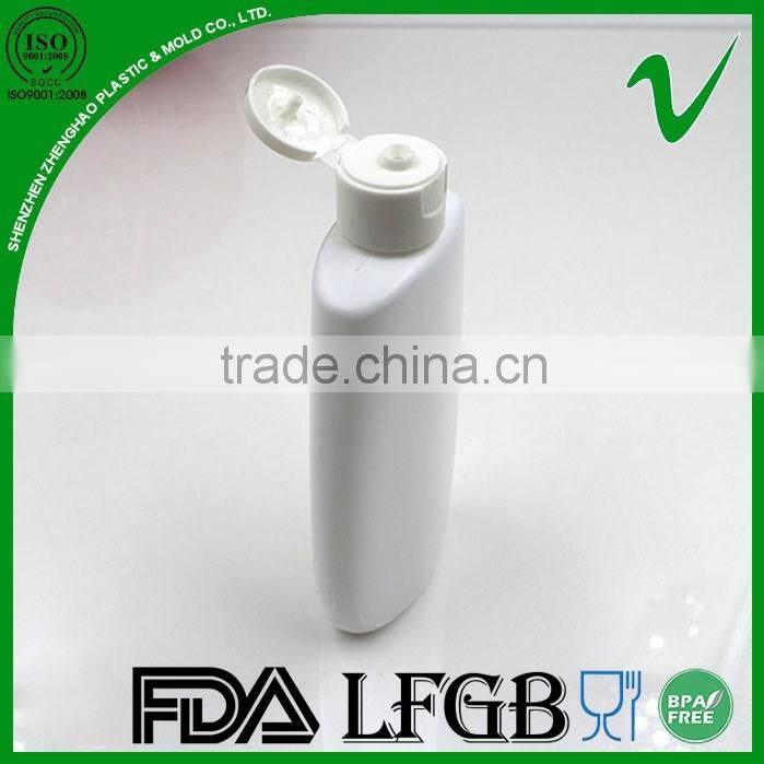 Hot sale flat shape lotion 120ml Plastic Bottles with flip top cap