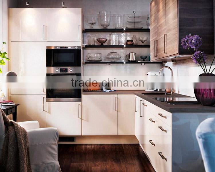 High glossy lacquer modern kitchen cabinet frosted glass doors