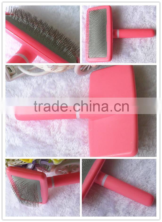 Dog grooming safe self-cleaning slicker brush for dog and cat