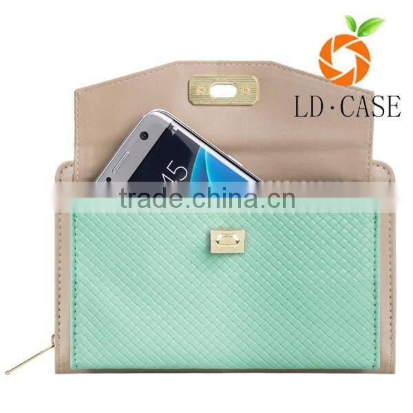 Leather zip wallet for Phone case leather wallet purse for Samsung S7