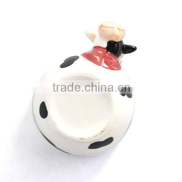 Mini calf animal shaped ceramic pudding cup