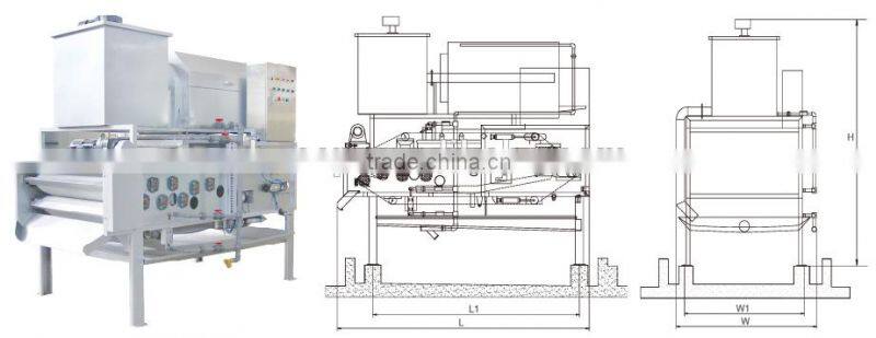 Multi functional design belt filter press in sludge dewatering project