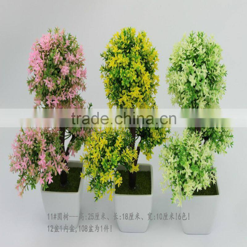 Lovely shaped plastic bonsai for decoration