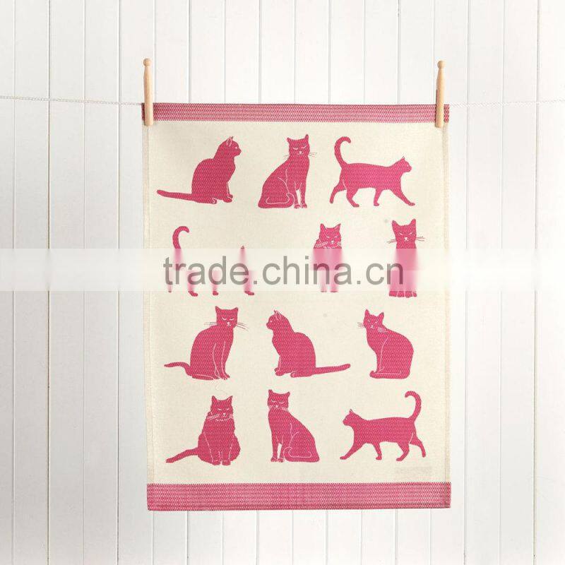 custom tea towel printing with factory price