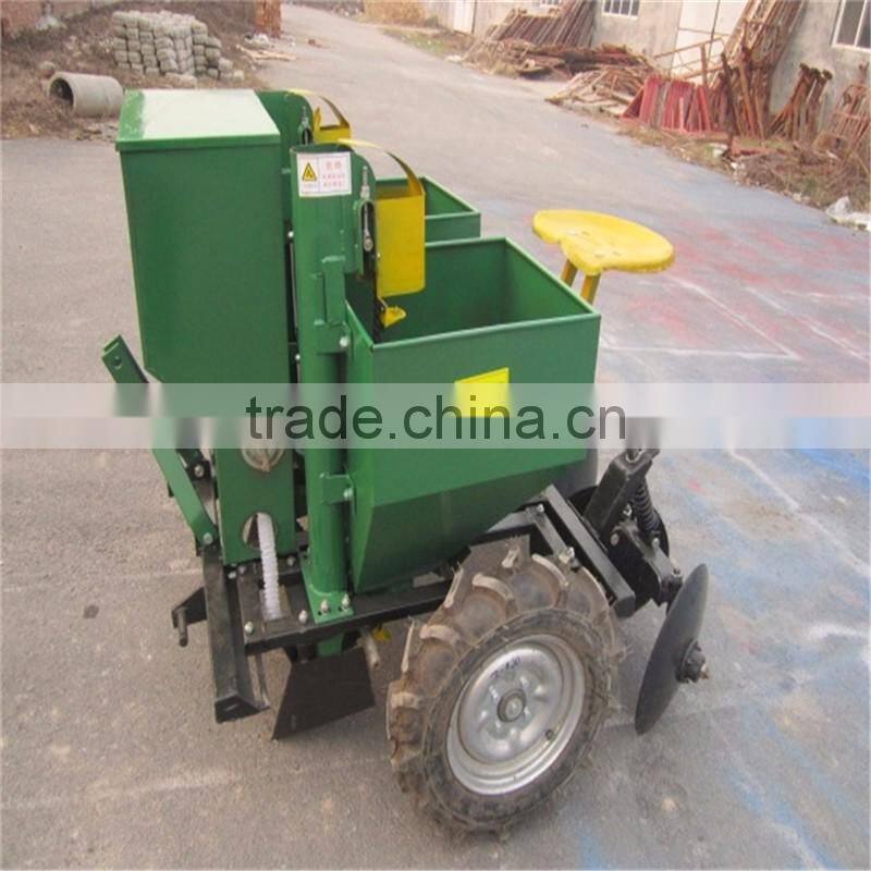 Tractor mounted double rows potato seeding machine