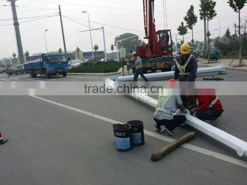 new type single arm 6m high street light pole