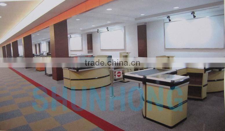 cash/bill register table with display shelf attached