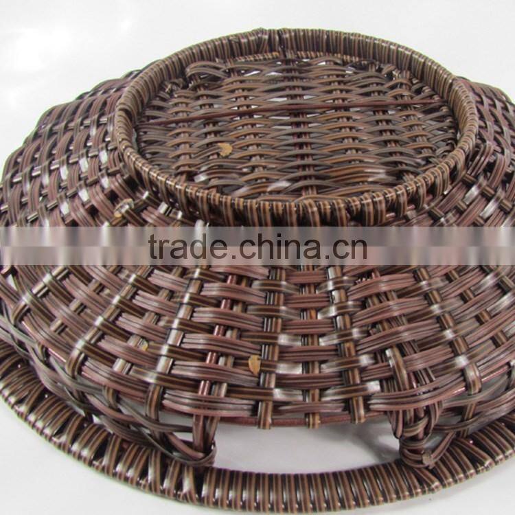 S&D High quality material supermarket display basket/woven basket fruit vegetable display rack
