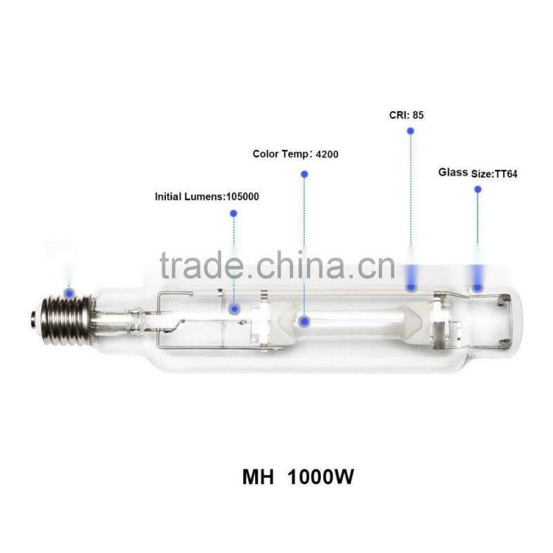1000W MH grow lamp bulb Hydroponic 1000 Watt Vegetative Metal Halide MH Grow Light Bulb Lamp Enhanced Blue and Violet Spectrums