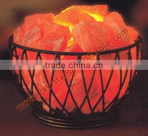UNIQUE WROUGHT IRON SALT LAMPS WITH SALT CHUNKS
