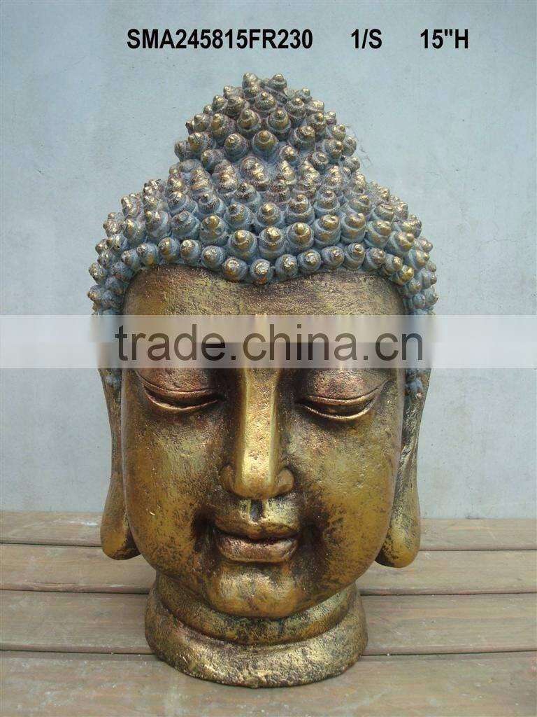 Resin made buddha head statue for garden decorative
