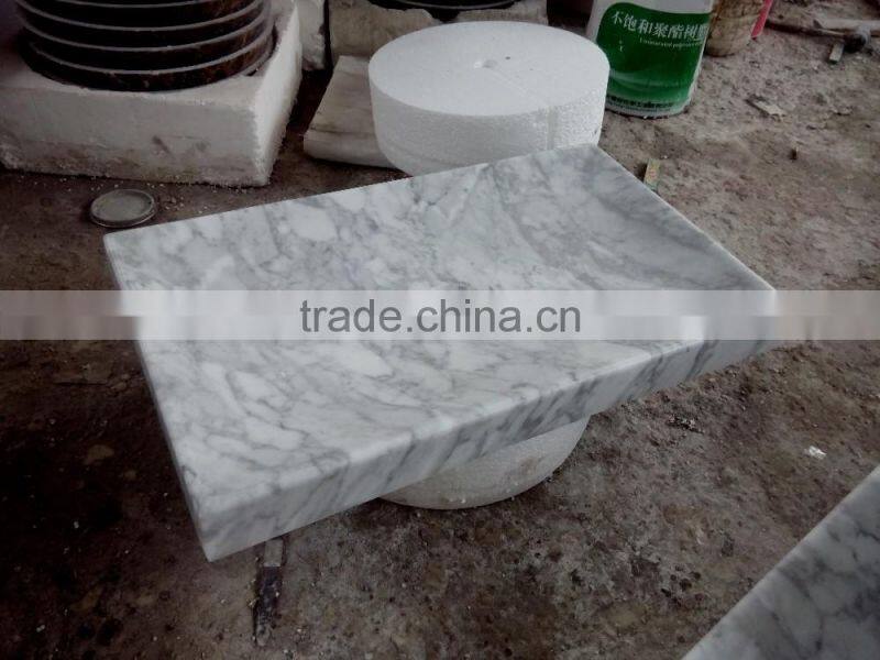customized carrara white marble wash basin