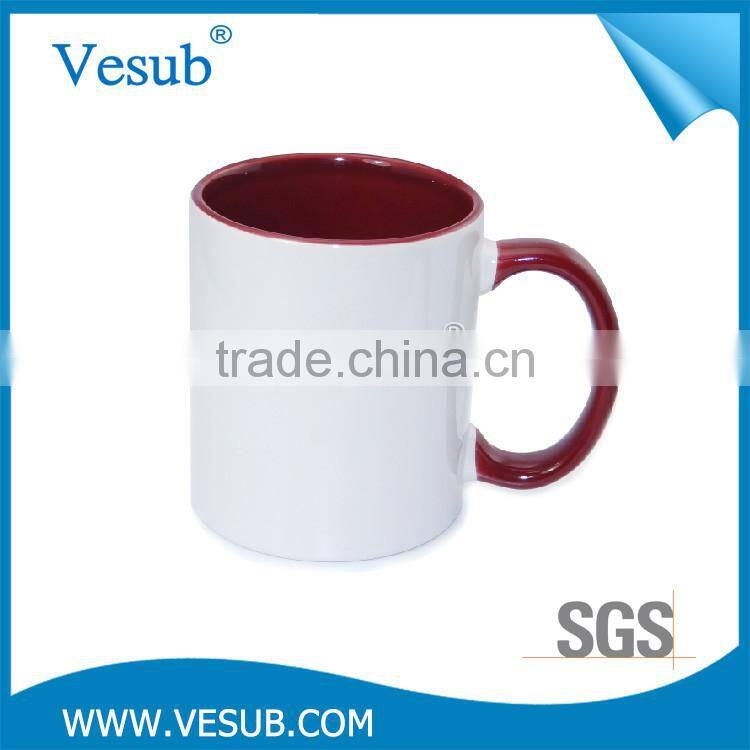 Most popular high quality 11OZ double color customized printing mug sublimation