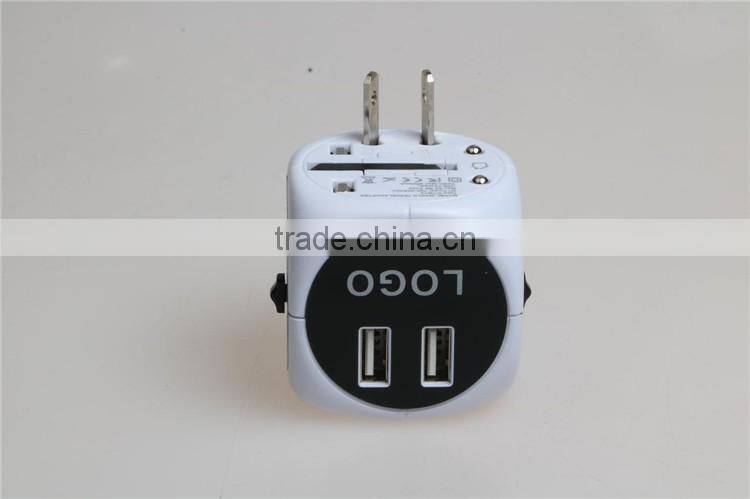 hot sell plug univeral travel double usb adapter world travel adaptor multipurpose plug travel adapter with usb