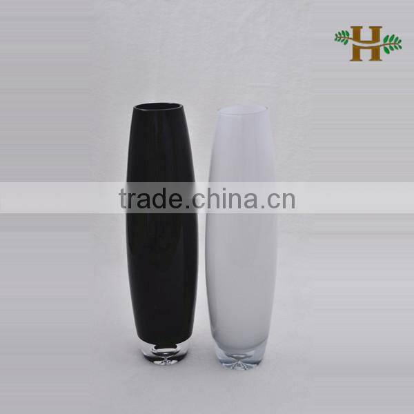 40cm height shell shaped colored glass vase, handmade glassware for wedding decoration