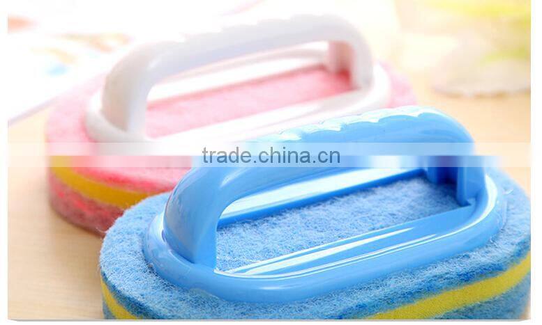 Q049 Plastic handle kitchen cleaning sponge bath brush