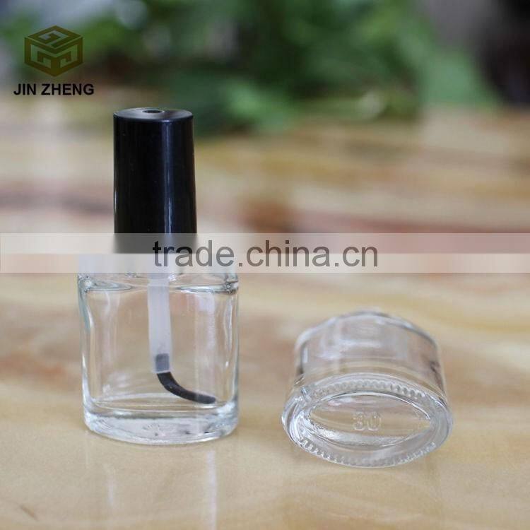 Oval shape 10ml Empty Glass Nail Polish Bottles Blushers with Silver Black Cap