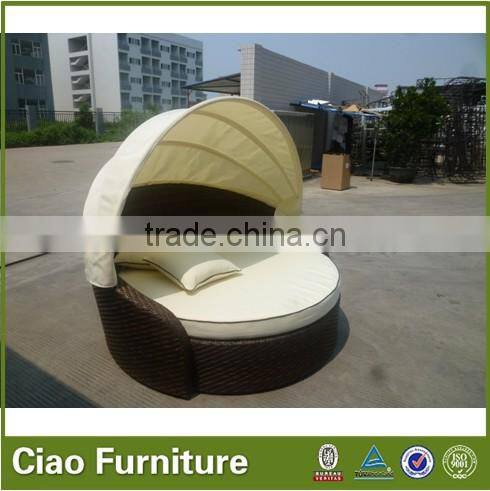 Outdoor sunbed for adults rattan patio furniture round bed
