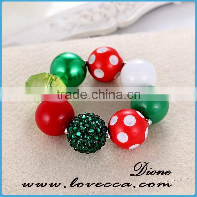 Small Colorful balls green girls' bowknot Christmas charm ornament bracelet