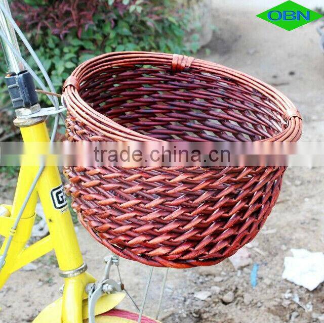 Willow bicycle basket removable decorative wicker bike basket