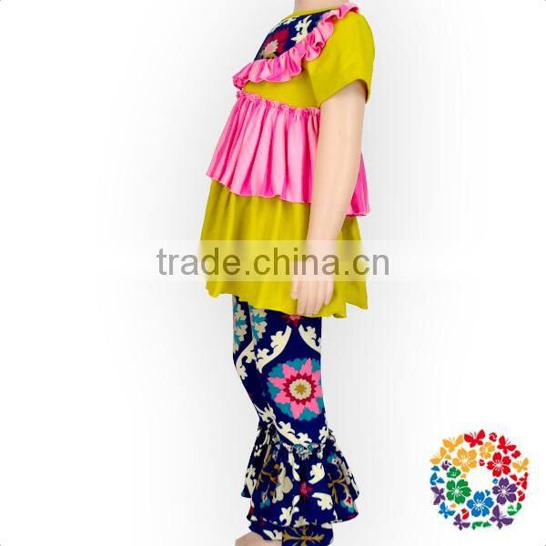 short sleeve ruffle shirts and pants baby boutique remake outfits wholesale girl boutique clothes