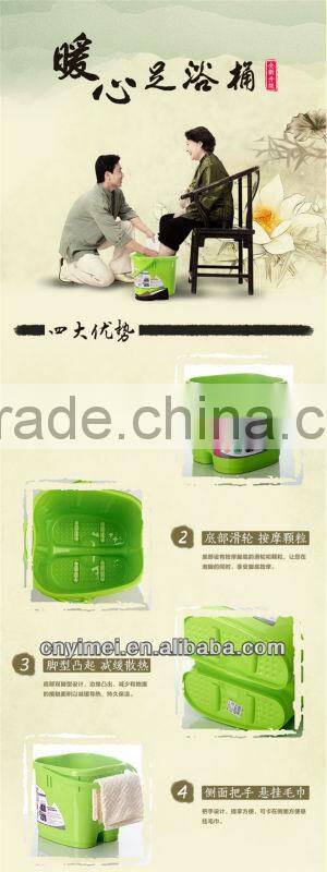 Plastic foot tub with massage wheels