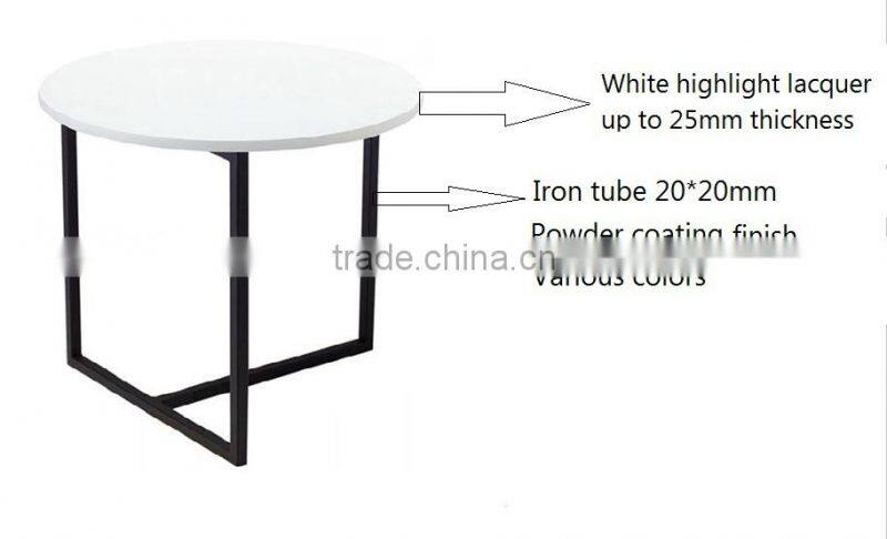 Euro Style black powder coated metal base Side Table, coffee table