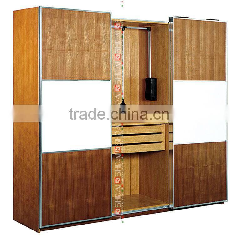 Indian 3 door bedroom wardrobe design sliding wardrobe F-5