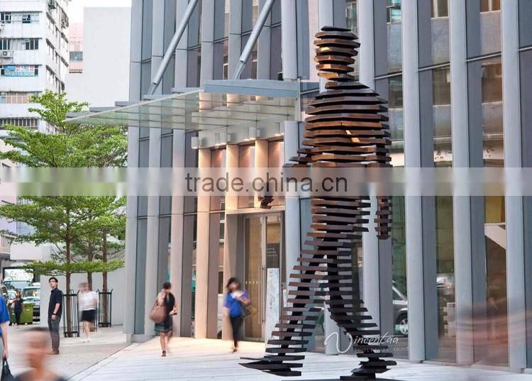 art deco walking east statue city decoration large famous morden art sculpture