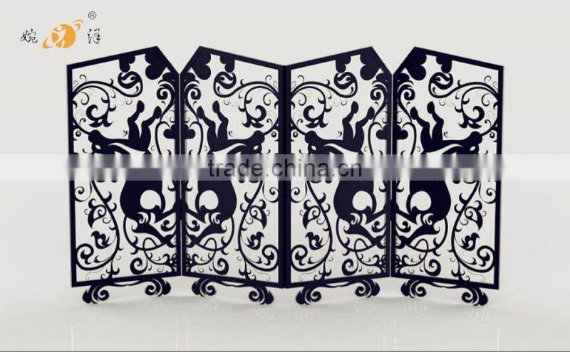 2016 new design antique looking room hotel metal folding screens