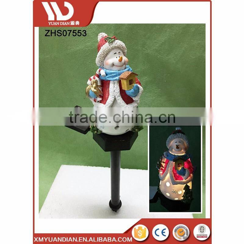 Wholesale Decoration Snowman Solar Stake Light Resin Christmas Ornaments Wholesale