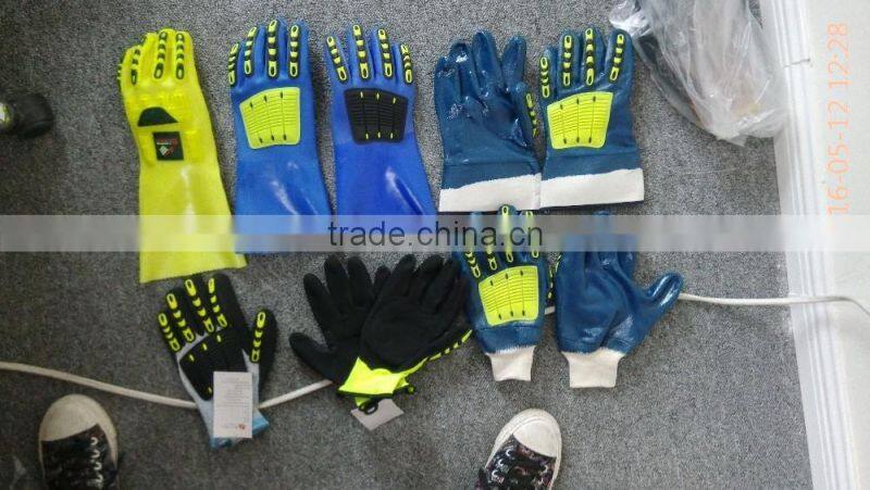 Nitrile Sandy coated TPR impact glove