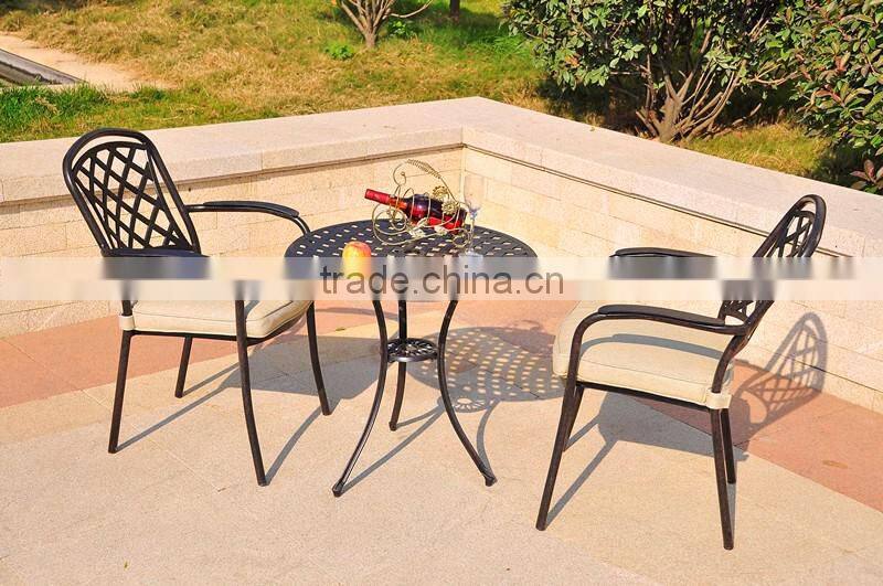 Bronze cast Aluminum garden metal bistro set metallic table and chair for relax in garden for hot sale